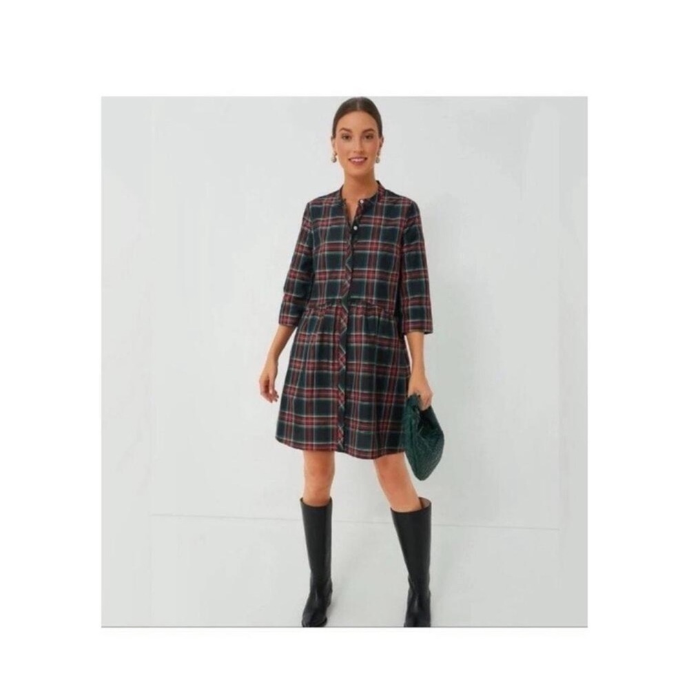 Tuckernuck Festive Plaid Tartan Royal Shirt Dress XS Holiday Mini NWT - Picture 9 of 12
